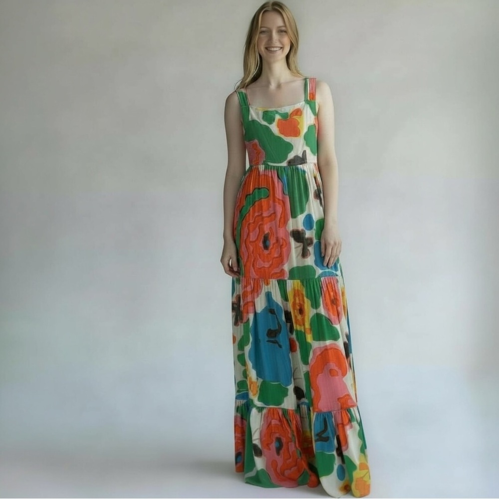 J. Crew Colorful Floral Maxi Dress